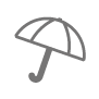 An icon of an open umbrella.  